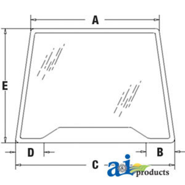 A & I Products Glass, Windshield, Front 55.5" x37" x2" A-82000296